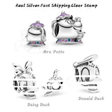 925 Silver Potts Charms Duck Bead for Pandora Bracelet Necklace