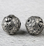 925 Silver Tibetan Babao Beads Sterling Buddhist Symbols DIY Jewelry