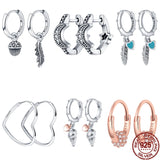 925 Sterling Silver Heart Zircon Earrings, Birthday Gift for Girls