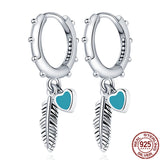 925 Sterling Silver Heart Zircon Earrings, Birthday Gift for Girls