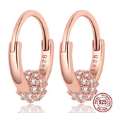 925 Sterling Silver Heart Zircon Earrings, Birthday Gift for Girls