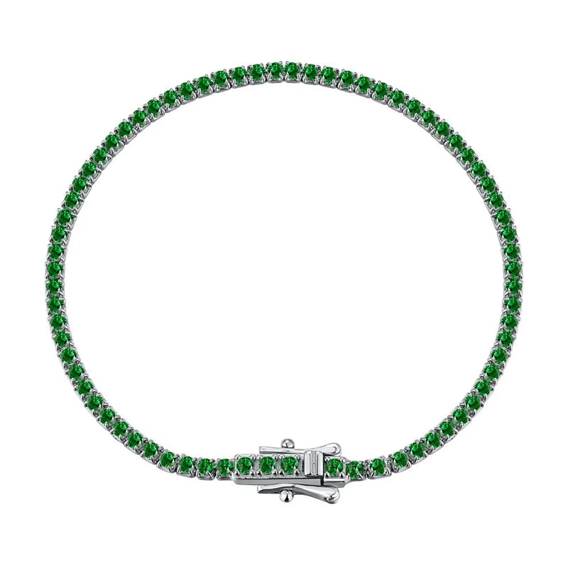 925 Silver 2mm Tennis Bracelet 8A Zircon Women Wedding Jewelry