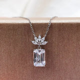 925 Sterling Silver Moissanite Diamond Pendant Necklace
