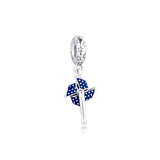 925 Sterling Silver American Pinwheel Dangles Charm for Bracelet