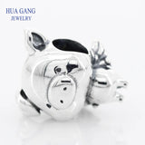 925 Sterling Silver Flying Pig Charm for Pandora Bracelets