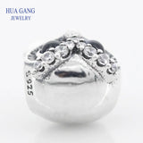 925 Sterling Silver Sparkling Owl Charm for Pandora Bracelets