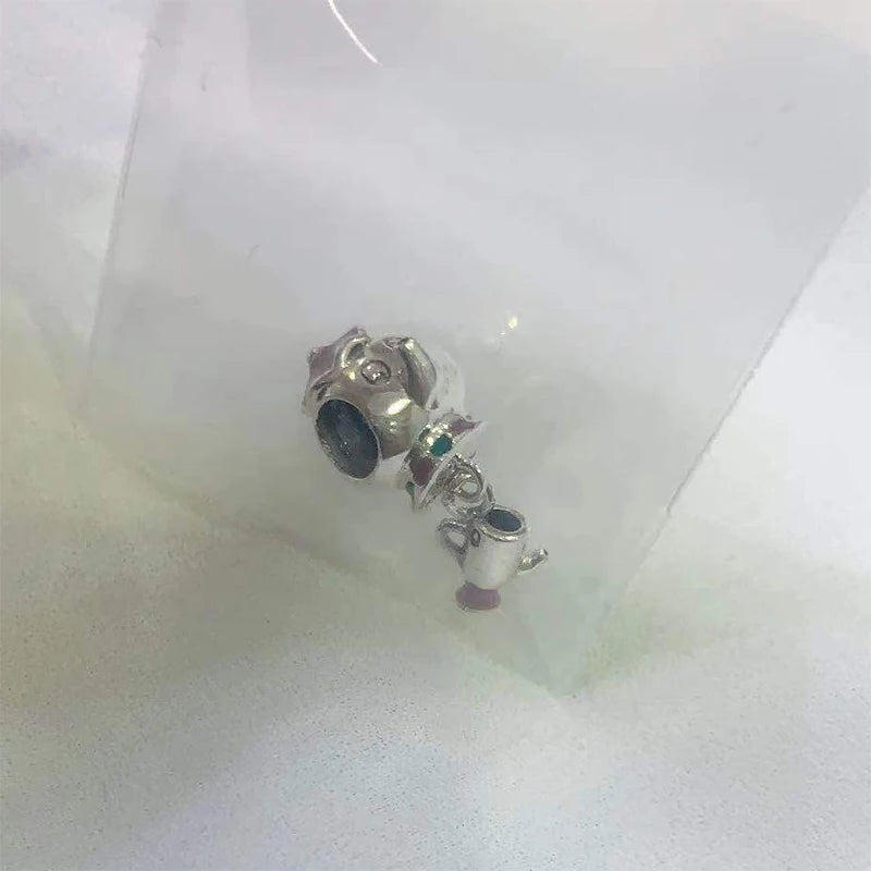 925 Silver Teapot Charm for Bracelet Necklace DIY Jewelry