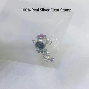925 Silver Teapot Charm for Bracelet Necklace DIY Jewelry
