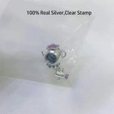 925 Silver Teapot Charm for Bracelet Necklace DIY Jewelry