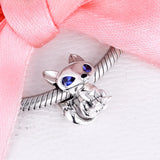 925 Sterling Silver Blue-Eyed Fox Charm Bead for Bracelet