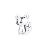 925 Sterling Silver Blue-Eyed Fox Charm Bead for Bracelet