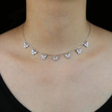 925 Silver Butterfly Pendant Necklace Cz for Women