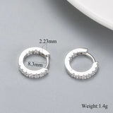 925 Sterling Silver Zircon Hoop Earring for Women