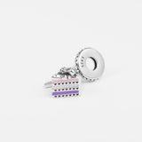 925 Sterling Silver Celebration Cake Dangle Charms Beads Fit Bracelet