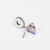 925 Sterling Silver Celebration Cake Dangle Charms Beads Fit Bracelet