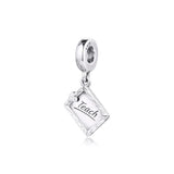 925 Silver Chalkboard Dangle Charm Bead for Bracelet