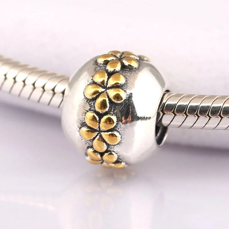 925 Sterling Silver Flower Charm Beads for Bracelet DIY