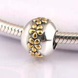 925 Sterling Silver Flower Charm Beads for Bracelet DIY