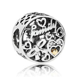 925 Sterling Silver Family Tribute Charms for Bracelet DIY Jewelry
