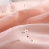 925 Sterling Silver Cherry Flower Shell Tassel Necklace for Women