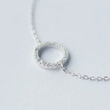 925 Sterling Silver Circle Bracelet Geometric Zircon Chain