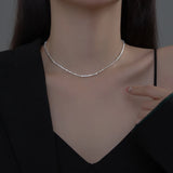 925 Sterling Silver Choker Necklace Retro Chains Women Short Necklaces