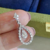 925 Sterling Silver Crystal Zircon Necklace Wedding Bridal Jewelry