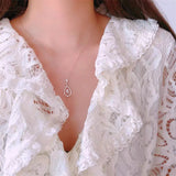 925 Sterling Silver Crystal Zircon Necklace Wedding Bridal Jewelry