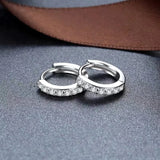 925 Sterling Silver Crystal Circle Earring For Women Jewelry Gift