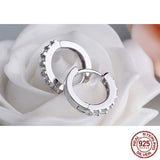 925 Silver Crystal Circle Earrings for Women