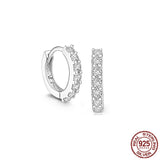 925 Sterling Silver Crystal Circle Earring For Women Jewelry Gift