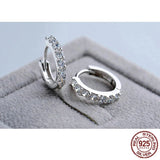 925 Sterling Silver Crystal Circle Earring For Women Jewelry Gift