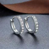 925 Sterling Silver Crystal Circle Earring For Women Jewelry Gift