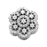 925 Sterling Silver Floral Beads Clear CZ Charms Bracelet Making Gift