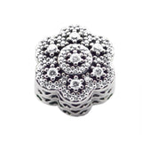 925 Sterling Silver Floral Beads Clear CZ Charms Bracelet Making Gift