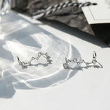 925 Silver Big Dipper Stud Earrings Cubic Zirconia Women's Fine Jewelry