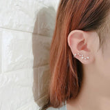 925 Silver Big Dipper Stud Earrings Cubic Zirconia Women's Fine Jewelry