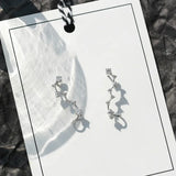 925 Silver Big Dipper Stud Earrings Cubic Zirconia Women's Fine Jewelry