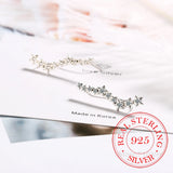 925 Silver CZ Star Ear Climber Earrings