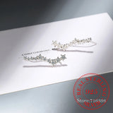 925 Silver CZ Star Ear Climber Earrings