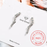 925 Silver CZ Star Ear Climber Earrings