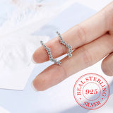925 Silver CZ Star Ear Climber Earrings