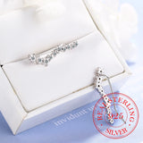 925 Silver CZ Star Ear Climber Earrings