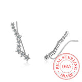 925 Silver CZ Star Ear Climber Earrings