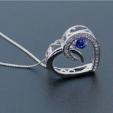 925 Sterling Silver Dancing Diamond CZ Pendant Necklace