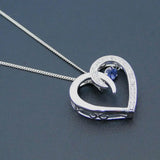 925 Sterling Silver Dancing Diamond CZ Pendant Necklace