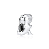 925 Sterling Silver Dino the Dinosaur Charm Bead for Jewelry Making