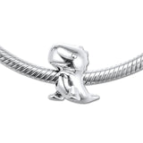 925 Sterling Silver Dino the Dinosaur Charm Bead for Jewelry Making