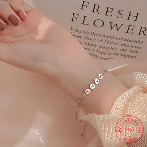 925 Sterling Silver DIY Alphabet Bracelets for Women Girl Kids