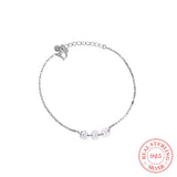 925 Sterling Silver DIY Alphabet Bracelets for Women Girl Kids